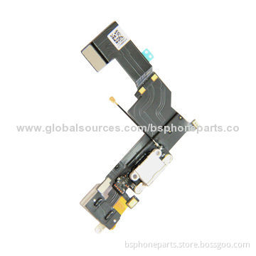 White Dock Connector, Charging Port Ribbon Flex Cable for iPhone 5S